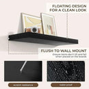 RICHFOCUS 36Inch Floating Shelves for Wall 2 Pack Shelves for Bedroom|Kitchen|Bathroom Wall Mounted Rustic Wood Floating Shelf with Invisible Brackets for Books|Storage|Decor, Black by CozyNest Decor
