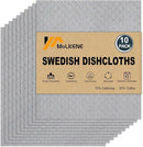 Swedish Dishcloths for Kitchen | 10 Pack Absorbent Cellulose Sponge Cloths Washable | Non-Scratch Reusable Paper Towels Quick Drying Cleaning Rag - Grey by CozyNest Decor