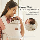 Momcozy Newborn Carrier WeeSnug- Lightweight and Cozy Comfort for 7-25 lbs, Ergonomic Cross-Back Support, Effortless to Put On, Hands-Free Baby Carrier with Lumbar Support, Khaki by TinyTreasures Baby Boutique
