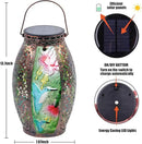 Solar Lanterns Outdoor Hanging Light - Solar Powered Hummingbird Glass LED Lights Decorative Waterproof Tabletop Lamp with Hollowed-Out Design for Indoor Yard Table Patio Garden Pathway Holiday by GreenHaven Gardens
