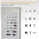 Freegrace Hanging Jewelry Organizer Revolving Hanger - Secure Zipper Closure - 25 Pockets,23 Hooks - Foldable Storage & Display Solution - For All Jewelry & Bijoux (Gray)