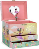 Jewelkeeper Jewelry Box for Girls - 2-Drawer Music Box with Little Queen Ballerina Dancing to Swan Lake, Cute Pink Design, Keepsake Storage for Treasured Accessories - 6.75 x 5.25 x 6 inches by TinyTreasures Baby Boutique