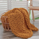 Bigacogo Chunky Knit Throw Blanket for Couch, 40x60 inches, 100% Hand Knitted with Thick Jumbo Chenille Yarn, Cozy Soft Large Rope Knot Cable Crochet Blankets for Sofa Bed Living Room, Burnt Orange by CozyNest Decor