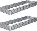 Galvanized Raised Garden Bed,2 Pcs 10×3×1FT Metal Planting Box for Outdoor Vegetable, Herb,Planter Gardening (Silver) by GreenHaven Gardens