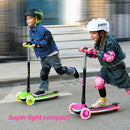 ZIFFY 3-Wheel Light-Up Kids Scooter, Kids Balance Scooter for Boys Girls with 20 Dynamic LED Lights, 4 Adjustable Height, Lean-to-Steer Design with Anti-Slip Wide Surface for Stability - Up to 110LBS by TinyTreasures Baby Boutique