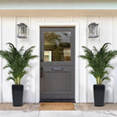 16" Tall Planters Set of 2, Outdoor＆Indoor Black Planter Pots, High Front Porch Planter Pots with Drainage Holes＆Water Level Monitor＆Inner Bucket, Automatic Watering,Black by CozyNest Decor