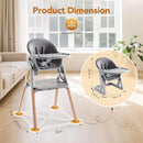 CoziBB Baby High Chair, 6 in 1 Convertible Growing Baby Highchairs for Babies and Toddlers, Baby Chair with Adjustable Dining Tray and Seat, 5-Point Safety Belt, Grey by TinyTreasures Baby Boutique