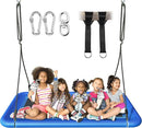 Tree Swing for Kids and Adults, 60" Waterproof Rectangle Platform Swing, 700lbs Heavy Duty with Adjustable Straps, Blue by TinyTreasures Baby Boutique