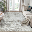5x7 Area Rugs for Living Room Rug Washable: Modern Rug for Dining Room Bedroom Carpet Non Slip Low Pile 5 by 7 Indoor Abstract Nursery Home Office Brown Grey by TinyTreasures Baby Boutique
