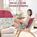 puredown® Chair Cushions for Dining Chairs, Tufted Memory Foam Chair Pads with Non-Slip Backing, Kitchen Seat Cushions with Ties, Washable Pads Set of 4, 15.5" x 15.5" x 4", Wine by CozyNest Decor