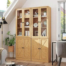 71" Tall Bookcases Set of 2, Bookshelves with Doors, 5-Shelf Bookcase with Storage, Wooden Bookshelf Floor Standing Display Storage Shelves Home Decor Furniture for Living Room,Bedroom,Natural by CozyNest Decor