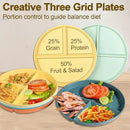 Divided Plates for Adults (8 Packs), Unbreakable Portion Control Plate Sectioned with Dividers, 9 Inch Plastic Food Separator Dinner Plates Lightweight Compartment BPA Free Reusable Microwave Safe by CozyNest Decor