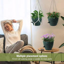 10 inch Self Watering Hanging Planters, 2 Pack Hanging Flower Pots for Indoor Outdoor Plants, Hanging Baskets with Drainage Holes & 2 Kinds of Plant Hangers for Home Decor, Speckled Black by GreenHaven Gardens
