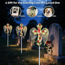 Solar Cross Garden Lights, Solar Cardinal Stake Lights Cemetery Decorations for Grave, Jesus Cross Sympathy Memorial Gifts for Mother Grandma, Glass Garden Art for Yard Lawn Patio Decor by GreenHaven Gardens