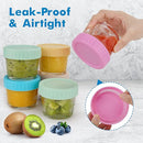 WILLDAN Glass Baby Food Storage Jars w/Lids (4 oz, 24 Pack Set) Snack, Puree, Reusable Small Containers, Breast Milk, Fridge or Freezer, Microwave & Dishwasher Safe, Essential Must Have for Infants by TinyTreasures Baby Boutique