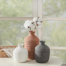 Ceramic Vase Set of 3 Decorative Vase for Home Decor Modern Farmhouse Decor Pottery Neutral Vases for Living Room Bathroom Table Mantel Fireplace Entryway Shelf (02-Brown) by GreenHaven Gardens