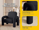 Modern Sherpa Accent Chair, Teddy Upholstered Arm Single Sofa, Cozy Fluffy Reading Chair for Living Room, Bedrooms, Corner (Black) by CozyNest Decor