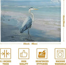 Blue Heron Placemats Set of 4 Summer Coastal Beach Pelican Placement Mats for Dining Table Nautical Ocean Bird Pattern Washable Non-Slip Heat-Resistant Linen Place Mats by CozyNest Decor