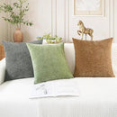 CaliTime Throw Pillow Covers Decorative 26 X 26 Inches Pack of 2 Cozy Chenille Cushion Cases for Couch Sofa Bed Living Room Home Apricot Brown by CozyNest Decor