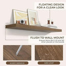 RICHFOCUS 40Inch Floating Shelves for Wall 2 Pack Shelves for Bedroom|Kitchen|Bathroom Wall Mounted Rustic Wood Floating Shelf with Invisible Brackets for Books|Storage|Decor, Walnut by CozyNest Decor