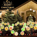 4 Pack 8 Patterns Christmas Decorations with 32 Lollipop Christmas Lights, Solar Christmas Lights Outdoor Waterproof with 8 Modes, Christmas Peppermint Candy Pathway Yard Decor for Garden/Lawn/Patio by GreenHaven Gardens
