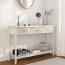 47" Fluted Console Table with 3 Drawers, Narrow Long Entryway Table with Storage Shelf, Sofa Tables for Entryway, Living Room, Behind Couch, Foyer, Hallway, Office (Beige) by CozyNest Decor