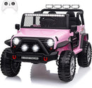 24V 4WD Ride on Truck Car w/800W Motors, Gift Flower, Remote Control, 2 Seaters, Light Bar, 3 Speeds, Pop Music, Power Four Wheels, 25 Volt Ride on Toy Car for Big Kids, Pink by TinyTreasures Baby Boutique