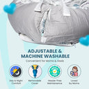 Baby Support Base for Awake Time – Foldable & Soft – 100% Cotton - Machine Washable - Perfect Baby Gift– Breathable & Soft Travel for Baby Boys & Girls (Feathers n Leaves-Grey) by TinyTreasures Baby Boutique