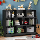 Book Shelf Set of 2, 10 Cubes Storage Organizer, 3-Tier Open Bookshelf Wooden Bookcase, Freestanding Black Bookshelf Cube Shelf for Bedroom, Living Room, Home Office by CozyNest Decor