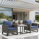 Patio Tables Outdoor Coffee Table - Steel Side Tables End Table for Proch Deck Balcony Garden Squre Grey Tabletop by GreenHaven Gardens