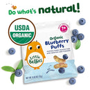 Little Bellies Organic Blueberry Puffs Baby Snack (Pack of 18 x 0.42 oz Individual Packs) by TinyTreasures Baby Boutique