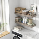 Deep Floating Shelves for Wall, 36W x 12D Rustic Large Floating Shelves Set of 2, 12'' Deep Grey Wood Floating Shelves for Living Room Bathroom Laundry Room Bedroom Kitchen Home Office - Grey by CozyNest Decor