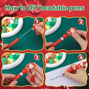 CZWZ 8 Pcs Christmas Beadable Pens, Plastic Beadable Pens with Multicolor Silicone Beads, Christmas Snowman Pine Tree Floral Hoop Deer Pens for Christmas Gifts Office School Supplies by TinyTreasures Baby Boutique