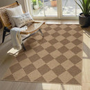 Lahome Checkered Easy Jute Indoor Outdoor Rug, 3x5 Washable Nature Rug for Entryway Living Room Indoor, Farmhouse Non Slip Checkerboard Carpet for Entry Guestroom Deck by CozyNest Decor