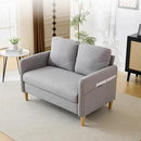 VINGLI 47" Small Couch, Linen Loveseat Sofa Light Grey Mini Couch Mid Century Modern Decor Love Seat for Small Spaces Living Room, Bedroom, Play Room by CozyNest Decor