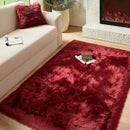 AMTOVO Faux Fur Sheepskin Rug for Living Room, 4 x 6 ft Burgundy Fluffy Area Rug for Bedroom, Playroom, Luxury Room Decor, Rectangle by CozyNest Decor