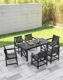 HDPE Outdoor Dining Table, 66.9” Rectangle Patio Dining Table for 6, All-Weather HDPE Outdoor Table with 2.2” Umbrella Hole, HDPE Patio Furniture for Deck, Backyard, Garden, Pool, Obsidian by CozyNest Decor