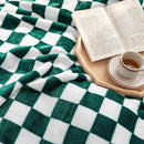 LOMAO Throw Blankets Flannel Blanket with Checkerboard Grid Pattern Soft Throw Blanket for Couch, Bed, Sofa Luxurious Warm and Cozy for All Seasons (Green, 50"x60") by CozyNest Decor