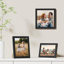Vittanly 8x8 Picture Frames Set of 9, Shatter Resistant Plexiglass, Display 4x4 Pictures with Mat or 8x8 without Mat, Photo Frames for Wall Mount, Engineered Wood, Black by CozyNest Decor