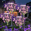 Solar Garden Lights Outdoor, 4 Pack Purple Lavender Solar Butterfly Lights Gardening Gifts for Women, Solar Artificial Flower with Butterfly Purple Garden Decor for Lawn Patio-Warm White by GreenHaven Gardens