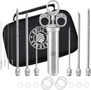 GRILL SERGEANT Professional Meat Injector, Marinade Syringe Set, Forever Guarantee, Zippered Storage & Travel Case, 304 Stainless Steel, No Aluminum, 6 Needles, 2.5 oz Capacity, 4 Cleaning Brushes by GreenHaven Gardens