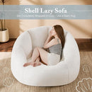 Giant Bean Bag Swivel Chair for Adults - Comfy Plush Round Shell Soft Accent Chaise Lounge Indoor Chair, Oversized Cozy Floor Sofa for Living Room, Bedroom & Game Rooms, Beige by CozyNest Decor