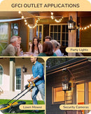EDISHINE Dusk to Dawn Outdoor Wall Lights, Porch Light Fixture with GFCI Outlet, Exterior Wall Lantern with E26 Socket, Waterproof Outside Wall Sconce Wall Mount Lamp for Front Door, Patio, Garage by GreenHaven Gardens