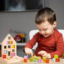 Wooden Building Blocks Set for Kids, 24 PCS Rainbow Gem Cubes Stacking Blocks - 2 Wood House, Montessori Stacking Toy for Toddlers, Educational STEM Learning Toy for Boys Girls 3-6 by TinyTreasures Baby Boutique