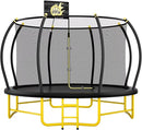 14FT Pumpkin Trampoline with Basketball Hoop, Balance Bar and Enclosure Net, Outdoor Trampoline for Kids and Adults, Capacity 880 lbs by TinyTreasures Baby Boutique