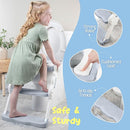 Musical & Sound Toddler Potty Training Seat w/Step Stool Ladder - Collapsible & Adjustable Toilet, Pre Assembled Toddler Toilet Seat w/Music & Sounds - Splash Guard & Anti-Slip Steps - Gray by TinyTreasures Baby Boutique