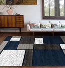 Rugshop Contemporary Modern Boxes Area Rug 10' x 14' Navy by TinyTreasures Baby Boutique
