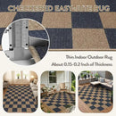 Lahome Checkered Easy Jute Living Room Rugs, 5x7 Dining Room Office Rug Farmhouse Outdoor Patio Carpet, Checkerboard Washable Non Slip Indoor Outdoor Blue Carpet for Backyard Entry Deck by CozyNest Decor