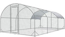 4ever2buy Large Metal Chicken Coop with Run Walk-in Poultry Cage Chicken Runs House Pen Cage Dome Roofed Chicken Coops with Anti-Ultraviolet Cover for Outdoor Backyard Farm Use 9.5'W x 19.3'L x 6.3'H by GreenHaven Gardens