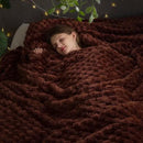 NEWCOSPLAY Super Soft Queen Blanket Coffee Premium Silky Flannel Fleece 3D Clouds Stylish Jacquard Lightweight Bed Blanket All Season Use 350GSM (Coffee, Queen(90"x90")) by CozyNest Decor